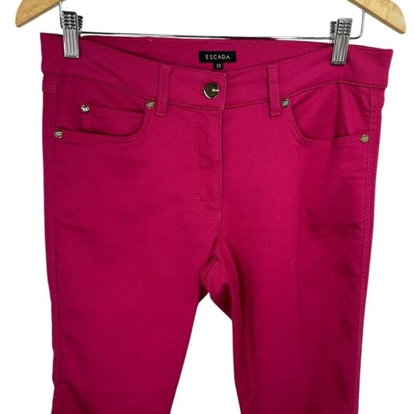 Escada Munich Gold Tag Womens Magenta Hot Pink Jeans Size 38 US 8-10 - Picture 2 of 15